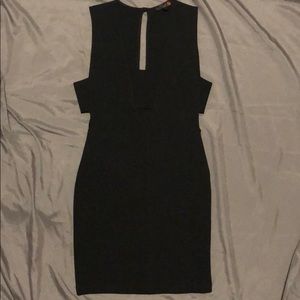 G By Guess Black Body Con Side Cut Dress
